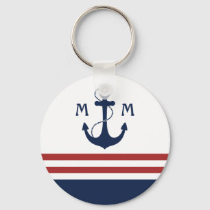 Nautical Monogram Key Ring