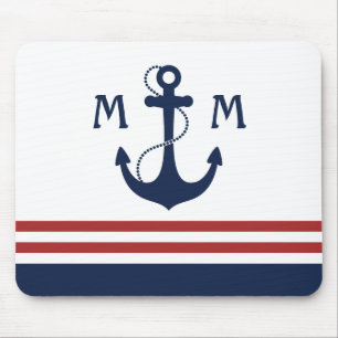 Nautical Monogram Mouse Mat