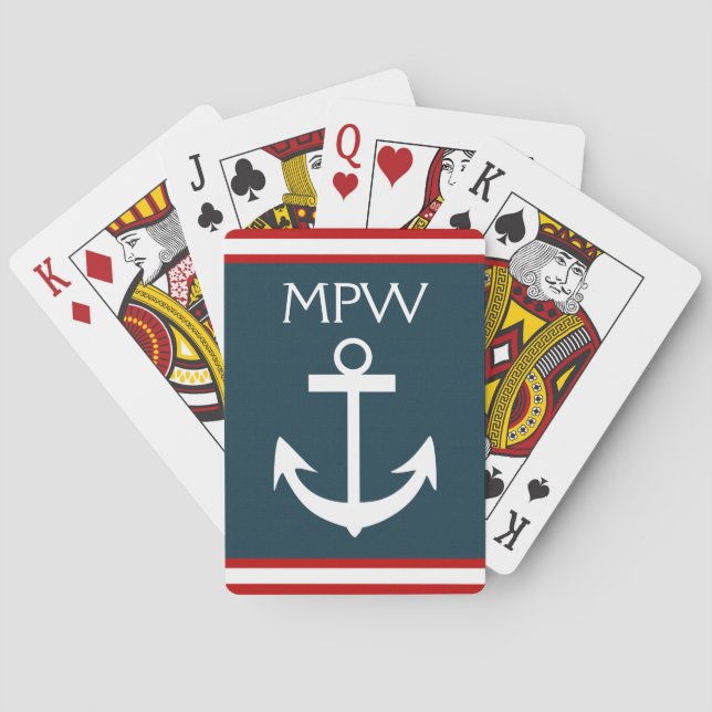 Nautical Monogram - Playing Cards - SRF (Back)