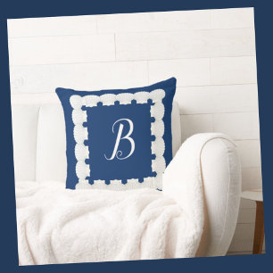 Nautical Monogram Seashell Cushion