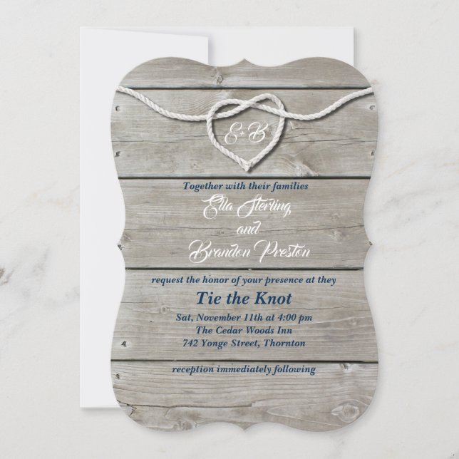 Nautical Monogram Wedding Invitation (Front)