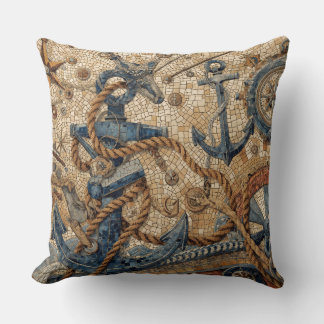 Nautical Mosaic Throw Pillow
