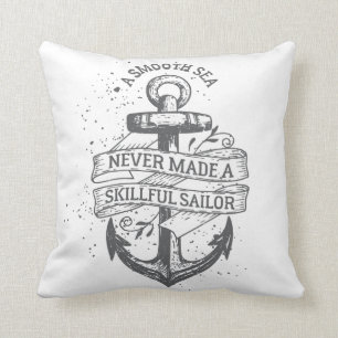 Nautical motivational sailor quote cushion