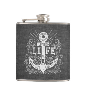 NAUTICAL MOTIVATIONAL SAILOR QUOTE HIP FLASK