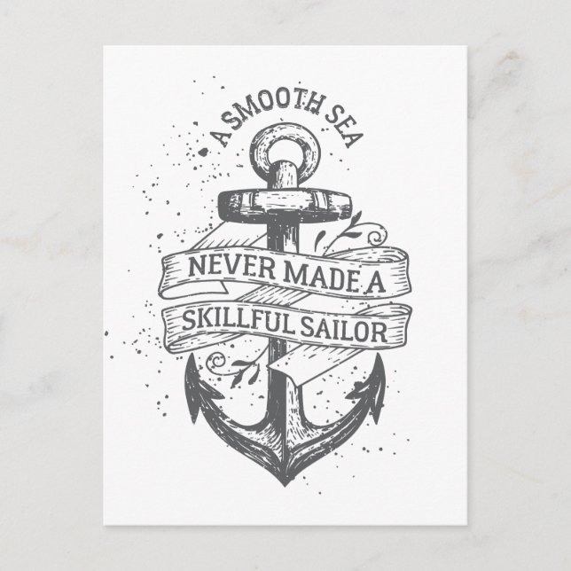 Nautical motivational sailor quote postcard (Front)