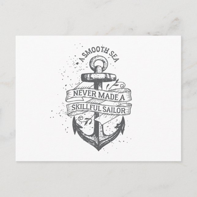 Nautical motivational sailor quote postcard (Front)