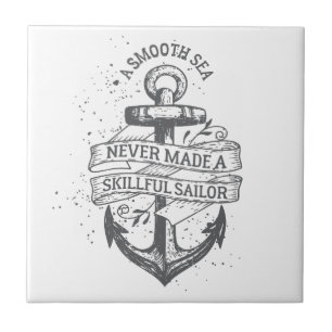 Nautical motivational sailor quote tile