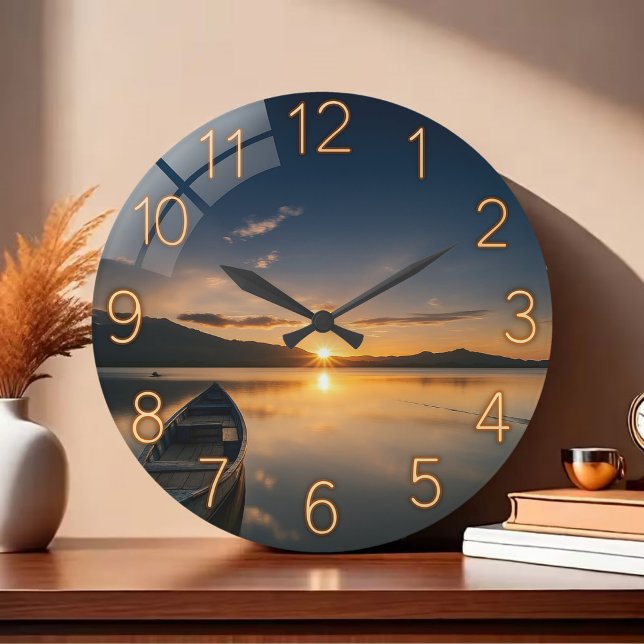 Nautical mountain lakehouse rustic nautical lake large clock (Creator Uploaded)