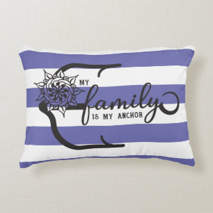 Nautical My Family Is My Anchor Accent Pillow