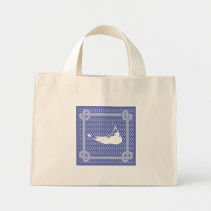 Nautical Nantucket Tote in Blue and White/Canvas