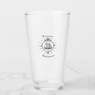 Nautical Nassau Bahamas Sailing T Shirt Compass Glass