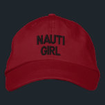 Nautical Nauti Girl Red Hat<br><div class="desc">An Embroidered Hat with the text Nauti Girl.</div>