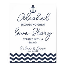 Nautical Navy Alcohol  love story print