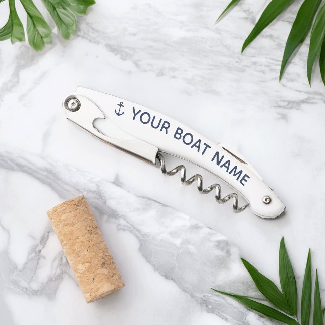 Nautical Navy Anchor Boat Name Corkscrew (Creator Uploaded)