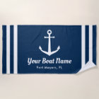 Nautical Navy Anchor Custom Boat Name