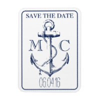 Nautical Navy Anchor Monogram | Save the Date