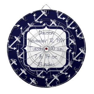 Nautical Navy Anchor Pattern Dartboard