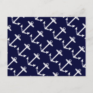 Nautical Navy Anchor Pattern Postcard