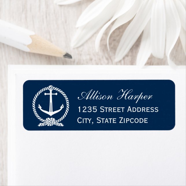 Nautical Navy Anchor Wedding Return Address (Insitu)