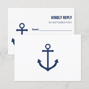 Nautical Navy Anchor Wedding RSVP Response Cards