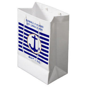 Nautical Navy Anchor Wedding Welcome Paper Bag