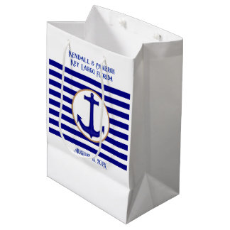 Nautical Navy Anchor Wedding Welcome Paper Bag