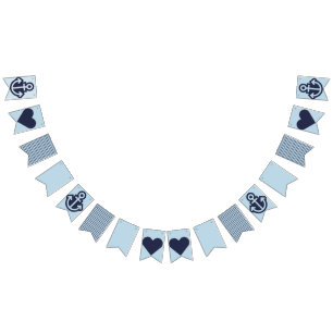 Nautical Navy and Light Blue Bunting