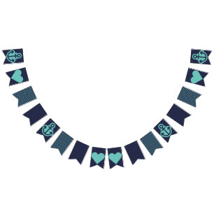 Nautical Navy and Teal Bunting Bunting