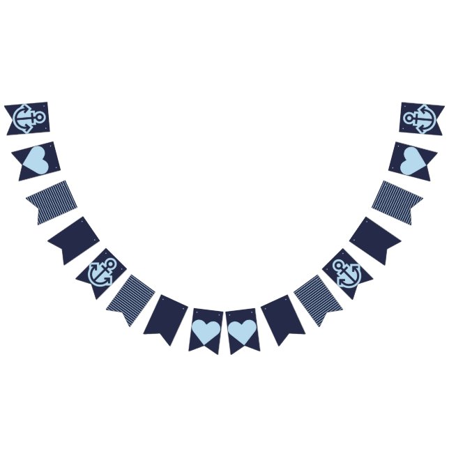 Nautical Navy and White  Bunting (All)