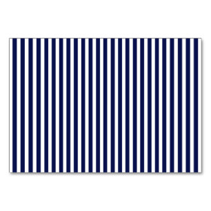 Nautical Navy and White Cabana Stripes Table Number
