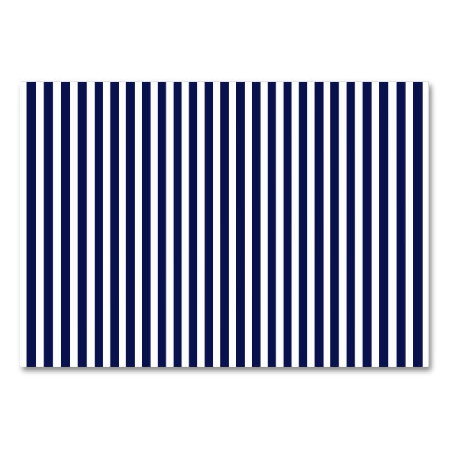 Nautical Navy and White Cabana Stripes Table Number (Front)