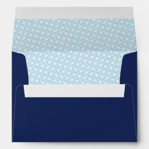 Nautical Navy Beach Coastal Ocean Wedding Envelope