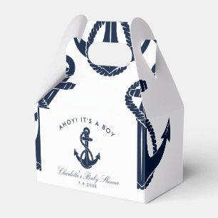 Nautical Navy Blue Anchor Baby Shower Favour Box