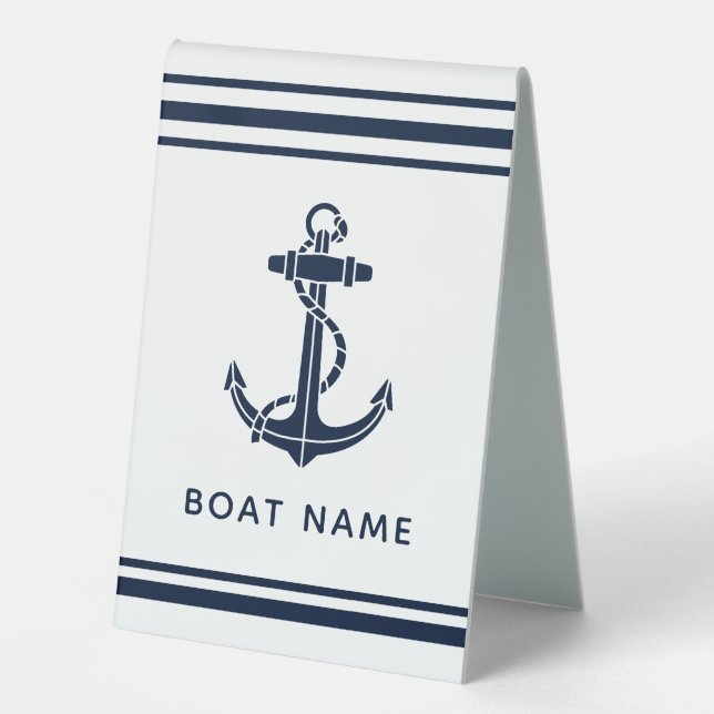 Nautical Navy Blue Anchor Boat Name Custom (Front)