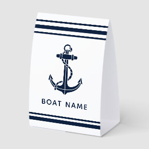 Nautical Navy Blue Anchor Boat Name Custom