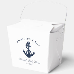 Nautical Navy Blue Anchor Boy Baby Shower Favour Box