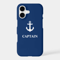 Nautical Navy Blue Anchor Captain iPhone X Case