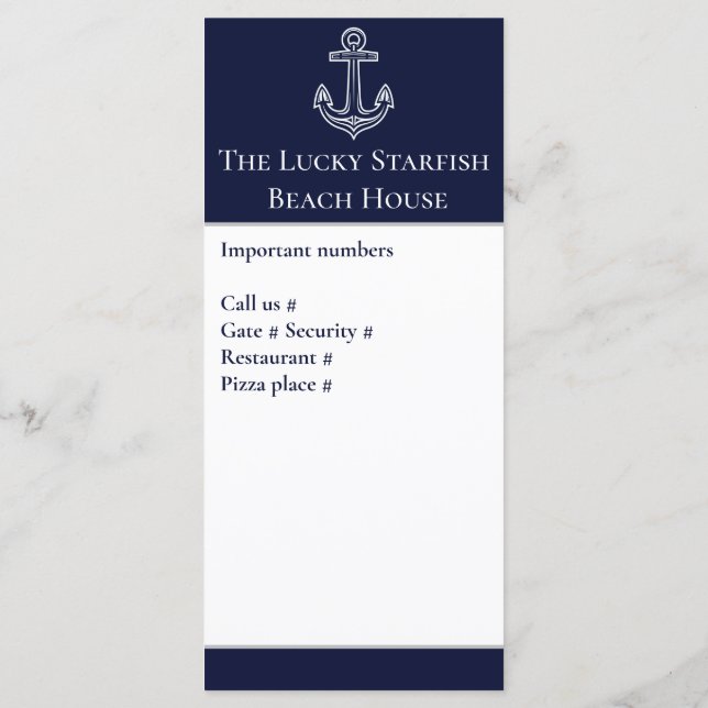 Nautical Navy Blue Anchor Coastal Monogrammed Duve (Back)