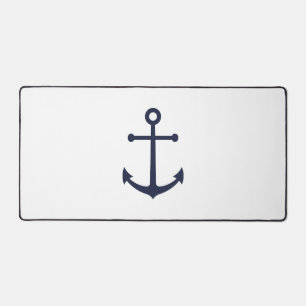 Nautical Navy Blue Anchor Desk Mat