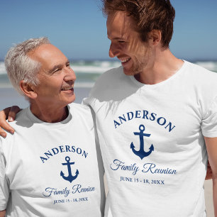 Nautical  Navy Blue Anchor Family Reunion T-Shirt
