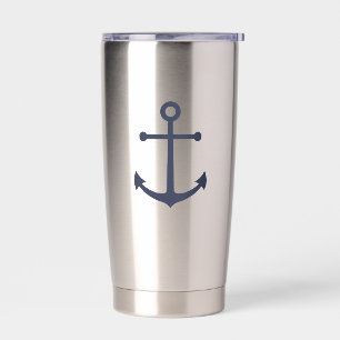 Nautical Navy Blue Anchor Insulated Tumbler