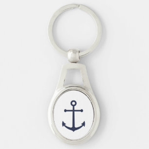 Nautical Navy Blue Anchor Key Ring