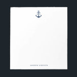 Nautical Navy Blue Anchor Monogram Notepad<br><div class="desc">Nautical Navy Blue Anchor Monogram Notepad. A customisable notepad featuring navy blue anchor. Personalise this nautical notepad by adding your own details.</div>
