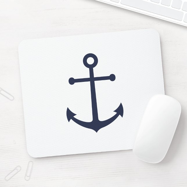 Nautical Navy Blue Anchor Mouse Mat (Creator Uploaded)