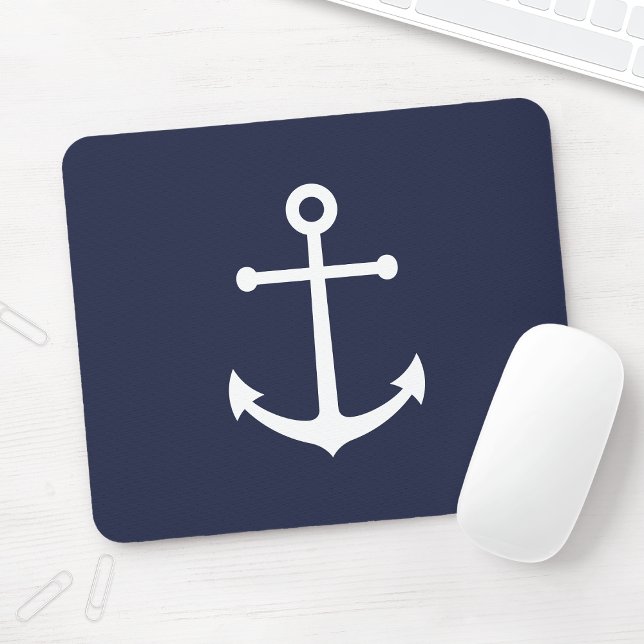 Nautical Navy Blue Anchor Mouse Mat (Creator Uploaded)