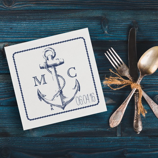 Nautical Navy Blue Anchor napkins (Creator Uploaded)