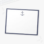 Nautical Navy Blue Anchor Notepad<br><div class="desc">Modern Minimalist Nautical Note Pad
featuring navy blue anchor on white blank space with navy blue border.</div>