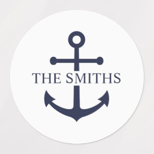 Nautical Navy Blue Anchor Personalised Family Name