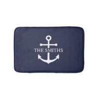 Nautical Navy Blue Anchor Personalised Family Name