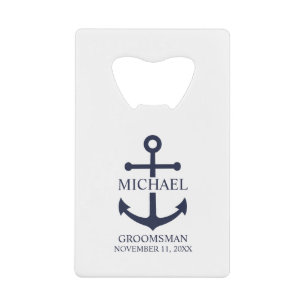 Nautical Navy Blue Anchor Personalised Groomsmen